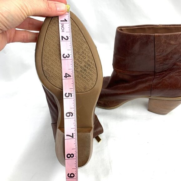 Bandolino Joined To Me Leather Ankle Booties Rear Zipper Western Heel Brown 8M - Picture 12 of 15